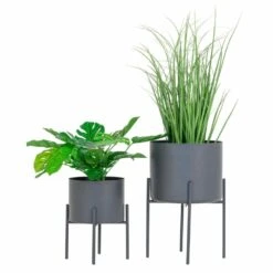 Pots De Fleurs Pavia 2 Pots De Fleurs En Gris -Terre et Verdure 048e7b26d64a43bd
