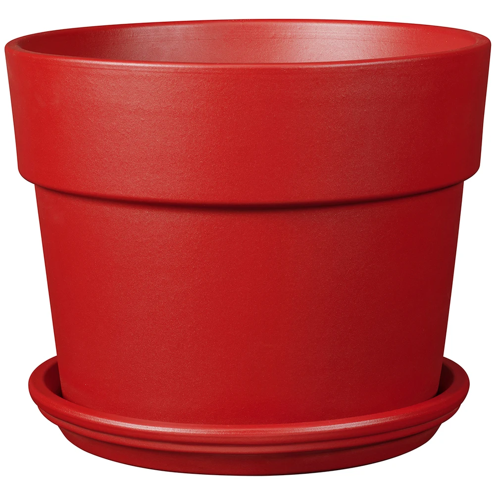 Kit Pot Perfetto Bigband Avec Soucoupe Coloris Piment Ø.39cm 3 Kit Pot Perfetto Bigband Avec Soucoupe Coloris Piment Ø.39cm