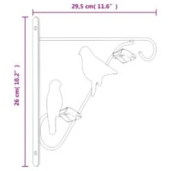VIDAXL Supports De Panier Suspendu Avec Jardinières 4 Pcs Noir Acier -Terre et Verdure 1fa197dda0dca4da