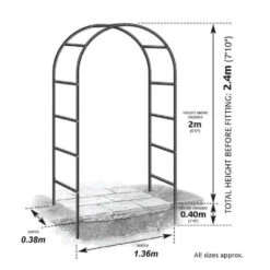 Arche Déco En Fer Noir Atea Gardman - Structure De Soutien Pour Plantes Grimpant -Terre et Verdure 6347276dad96d3.34747067