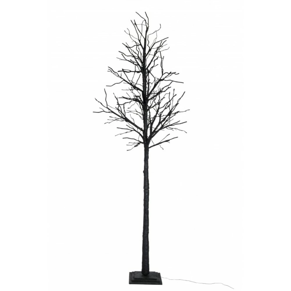 Arbre Nu + 150 Leds Blanc Chaud + Adaptateur Fil De 3m Paillettes Noir Extra Large 300cm 4 Arbre Nu + 150 Leds Blanc Chaud + Adaptateur Fil De 3m Paillettes Noir Extra Large 300cm – Image 2