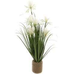 Plante Artificielle Avec Fleurs Blanches Avec Pot En Jute -Terre et Verdure 63dd4fb52dcf28.01109935