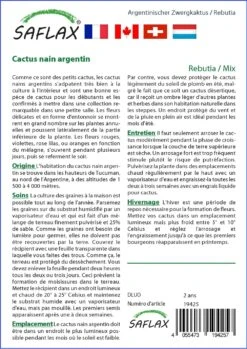 Kit De Culture - Cactus Nain Argentin - 40 Graines - Rebutia / Mix 11 Kit De Culture - Cactus Nain Argentin - 40 Graines - Rebutia / Mix -Terre et Verdure 6406411347abb3.06145492