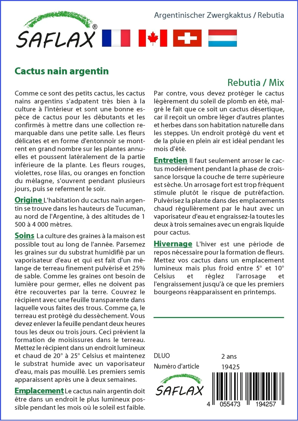 Kit De Culture - Cactus Nain Argentin - 40 Graines - Rebutia / Mix 5 Kit De Culture - Cactus Nain Argentin - 40 Graines - Rebutia / Mix – Image 3