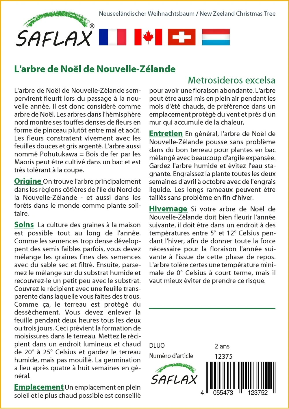 Kit De Culture - L'arbre De Noël De Nouvelle-zélande - 300 Graines - Metrosideros Excelsa 5 Kit De Culture - L'arbre De Noël De Nouvelle-zélande - 300 Graines - Metrosideros Excelsa – Image 3