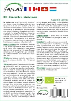 Kit De Culture - Bio - Concombre - Marketmore - 20 Graines - Cucumis Sativus 11 Kit De Culture - Bio - Concombre - Marketmore - 20 Graines - Cucumis Sativus -Terre et Verdure 640641696a9b18.60145631