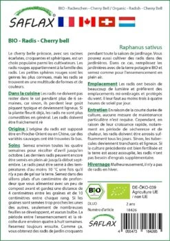 Kit De Culture - Bio - Radis - Cherry Bell - 100 Graines - Raphanus Sativus -Terre et Verdure 640641a64fa233.87382338