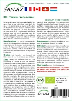 Kit De Culture - Bio - Tomate - Verte Zébrée - 10 Graines - Solanum Lycopersicum -Terre et Verdure 640641b0524e49.03619157