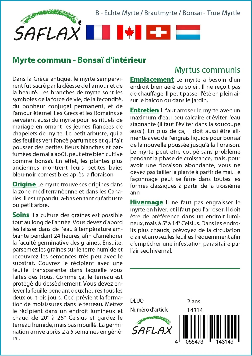 Kit De Culture - Myrte Commun - 30 Graines - Myrtus Communis 5 Kit De Culture - Myrte Commun - 30 Graines - Myrtus Communis – Image 3