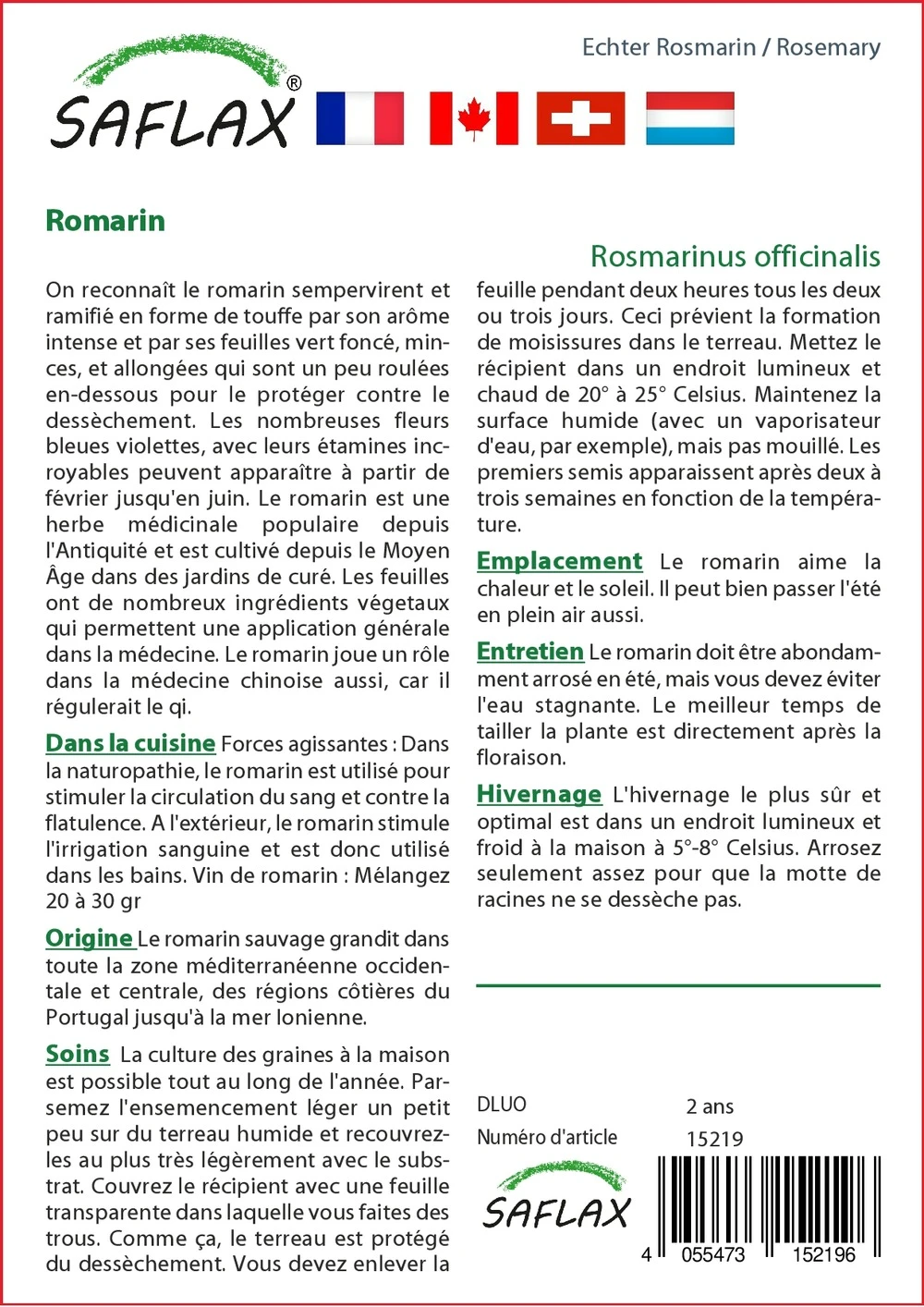 Kit De Culture - Romarin - 100 Graines - Rosmarinus Officinalis 5 Kit De Culture - Romarin - 100 Graines - Rosmarinus Officinalis – Image 3