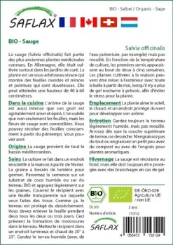 Kit De Culture - Bio - Sauge - 60 Graines - Salvia Officinalis -Terre et Verdure 640641bf633633.78306731