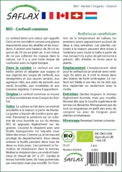 Kit De Culture - Bio - Cerfeuil Commun - 800 Graines - Anthriscus Cerefolium -Terre et Verdure 640641c8a98f11.52285899
