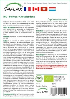 Kit De Culture - Bio - Poivron - Chocolat Doux - 10 Graines - Capsicum Annuum 7 Kit De Culture - Bio - Poivron - Chocolat Doux - 10 Graines - Capsicum Annuum -Terre et Verdure 640641e55c1b33.99257532