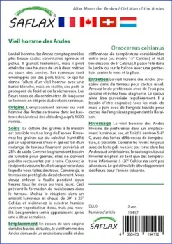 Kit De Culture - Vieil Homme Des Andes - 40 Graines - Oreocereus Celsianus -Terre et Verdure 64064213301845.95828863