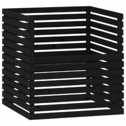 VIDAXL Composteur Noir 100x100x102 Cm Bois Massif De Pin