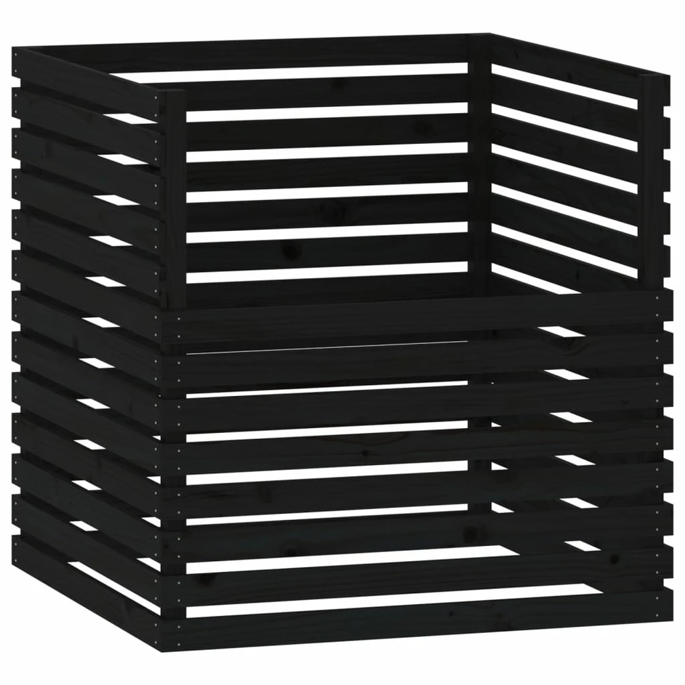 VIDAXL Composteur Noir 100x100x102 Cm Bois Massif De Pin 3 VIDAXL Composteur Noir 100x100x102 Cm Bois Massif De Pin