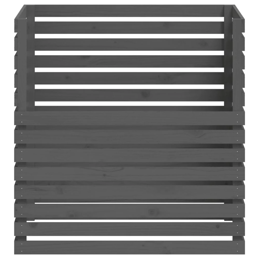 VIDAXL Composteur Gris 100x100x102 Cm Bois Massif De Pin 7 VIDAXL Composteur Gris 100x100x102 Cm Bois Massif De Pin – Image 5