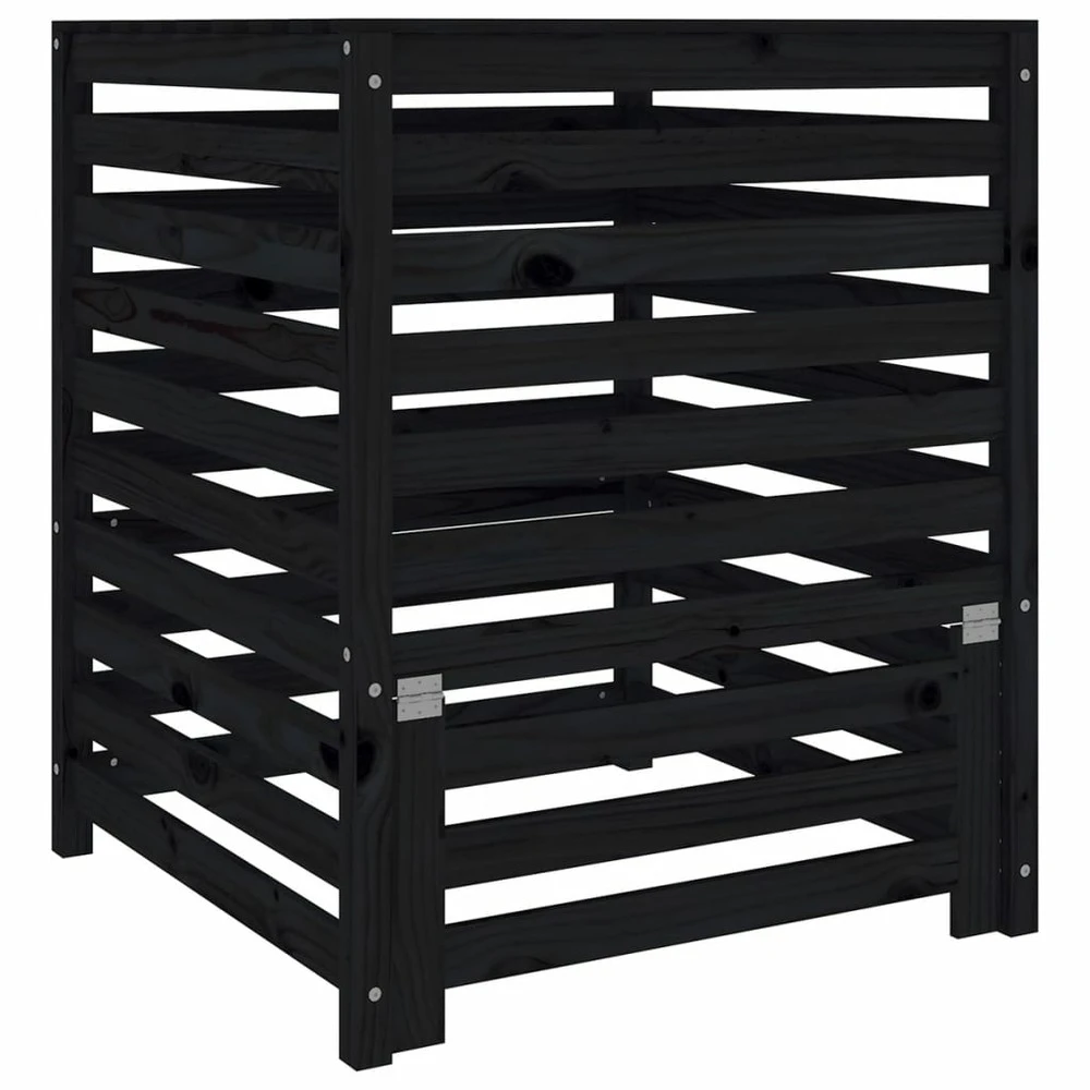 VIDAXL Composteur Noir 82,5x82,5x99,5 Cm Bois Massif De Pin 3 VIDAXL Composteur Noir 82,5x82,5x99,5 Cm Bois Massif De Pin