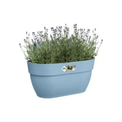 Elho - Pot De Fleurs - Vibia Campana Easy Hanger Medium - Bleu Vintage - Balcon Extérieur - L 24.1 X W 36 X H 26.5 Cm -Terre et Verdure 645cf52db32133.21761159