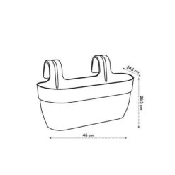 Elho - Pot De Fleurs - Vibia Campana Easy Hanger Large - Rose Poussiere - Balcon Extérieur - L 24.1 X W 46 X H 26.5 Cm -Terre et Verdure 645cf55e440322.88166299