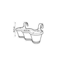 Elho Balconniere Corsica Trio L 27.1 X W 53.5 X H 25.9 Cm - Taupe -Terre et Verdure 645cf58027f582.14683348