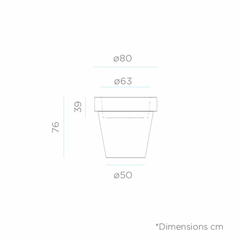 Pot De Fleurs Magnolia 80 ø80x76cm - Noir 4 Pot De Fleurs Magnolia 80 ø80x76cm - Noir – Image 2