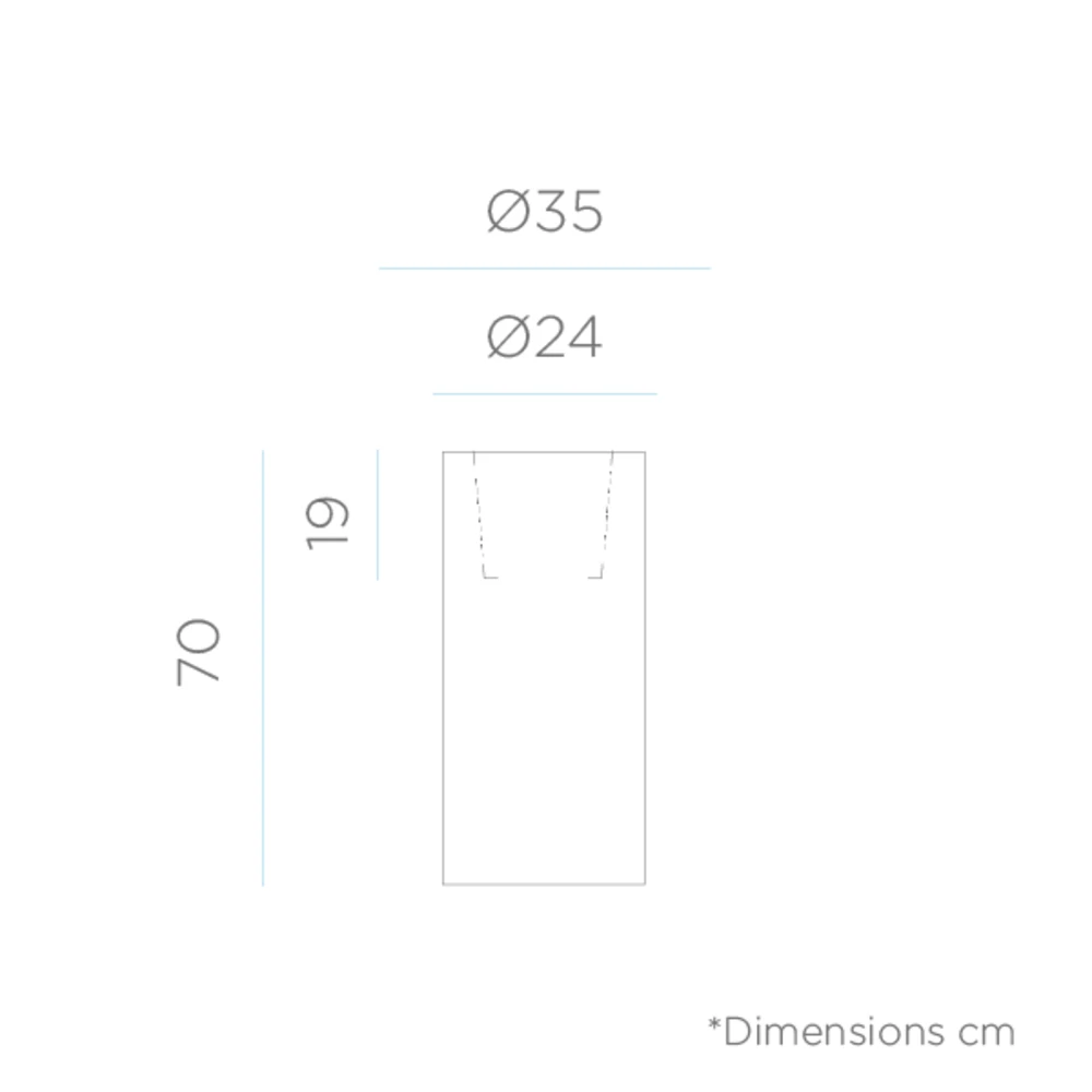 Pot De Fleurs Rond Palma 70 Blanc Opaque ø35x70cm 4 Pot De Fleurs Rond Palma 70 Blanc Opaque ø35x70cm – Image 2