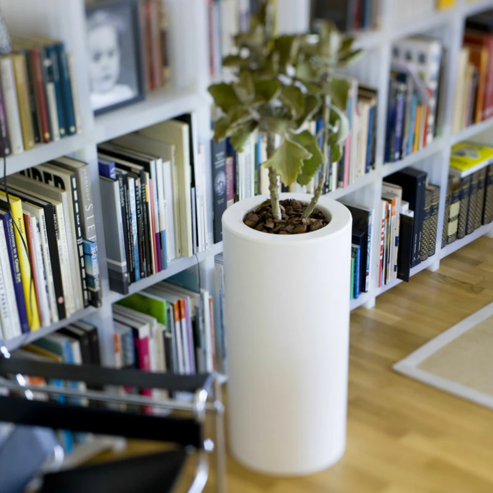 Pot De Fleurs Rond Palma 70 Blanc Opaque ø35x70cm 5 Pot De Fleurs Rond Palma 70 Blanc Opaque ø35x70cm – Image 3