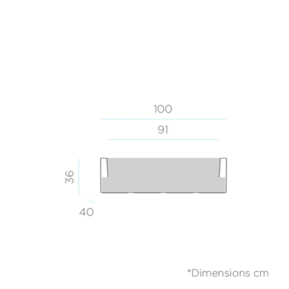 Jardinière Jara 100x40x36cm - Taupe 4 Jardinière Jara 100x40x36cm - Taupe – Image 2