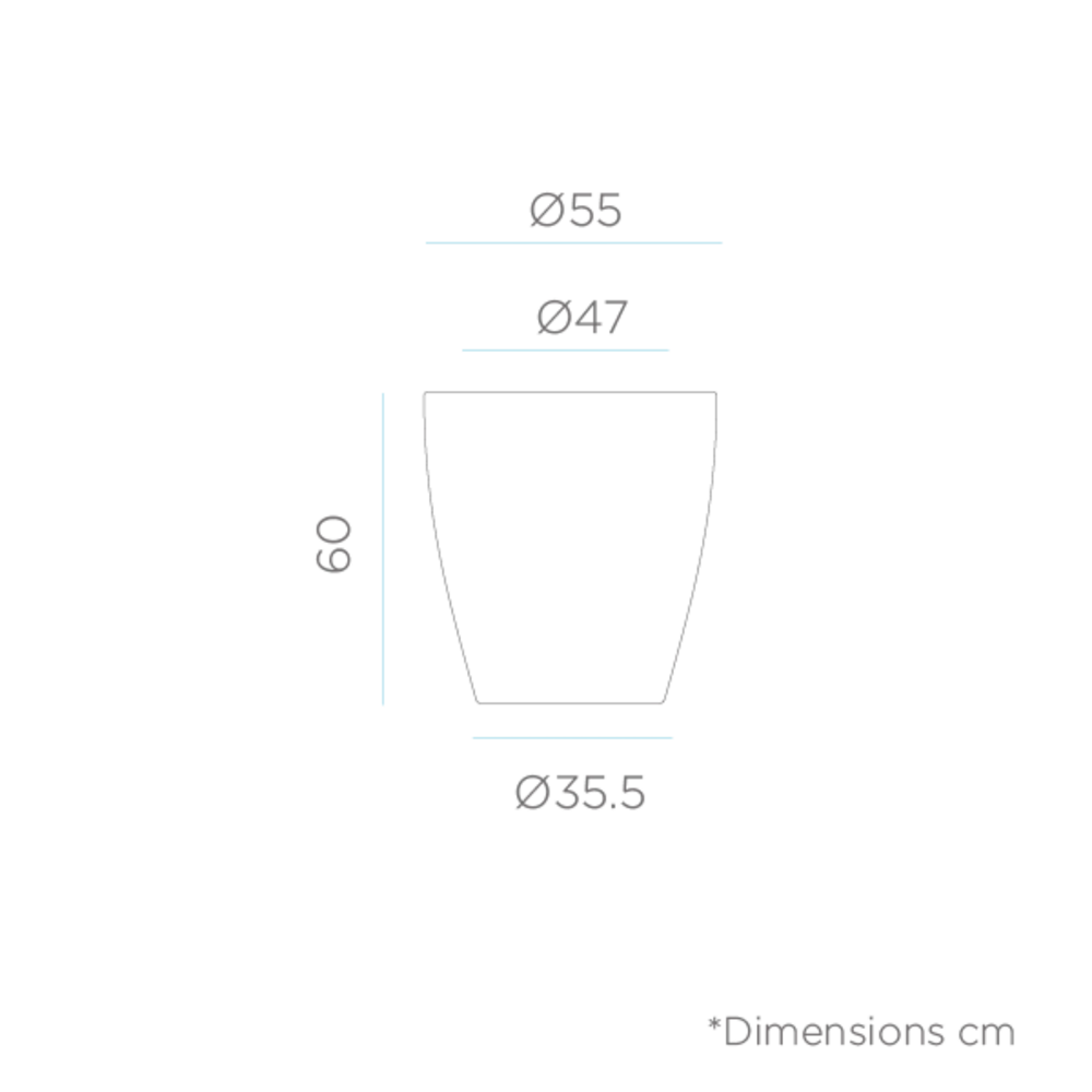 Pot De Fleurs Violeta 55 Blanc Opaque ø55x60cm 5 Pot De Fleurs Violeta 55 Blanc Opaque ø55x60cm – Image 3