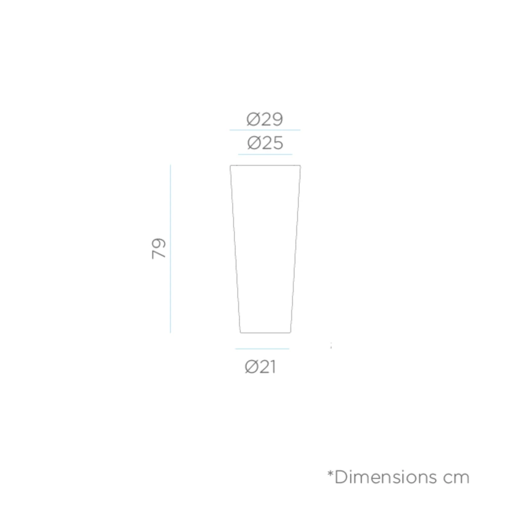 Pot De Fleurs Ficus 80 ø29x79cm - Blanc 5 Pot De Fleurs Ficus 80 ø29x79cm - Blanc – Image 3