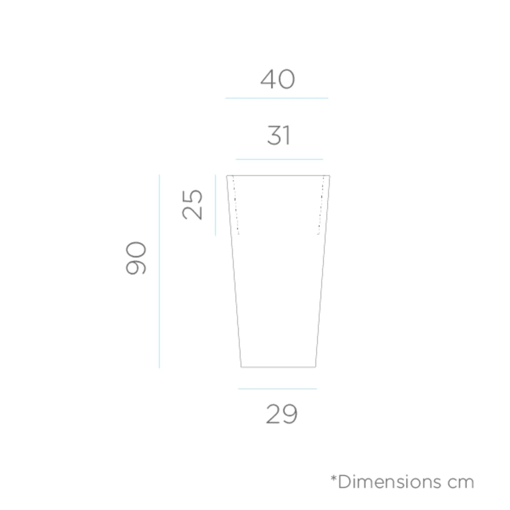 Pot De Fleurs Melisa 40 40x40x90cm - Noir 4 Pot De Fleurs Melisa 40 40x40x90cm - Noir – Image 2