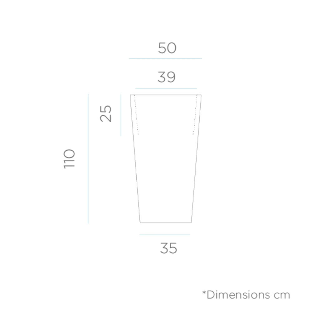 Pot De Fleurs Melisa 50 50x50x110cm - Noir 4 Pot De Fleurs Melisa 50 50x50x110cm - Noir – Image 2