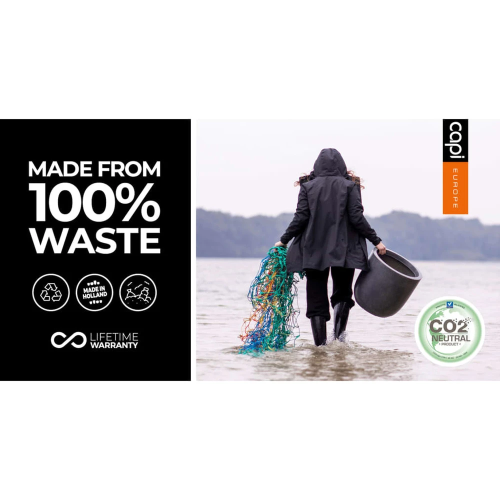 Pot à Fleurs Waste Rib 34x46 Cm Beige Terrazzo 8 Pot à Fleurs Waste Rib 34x46 Cm Beige Terrazzo – Image 6