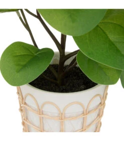 ATMOSPHERA Plante Artificielle Dans Pot En Céramique Et Rotin H 34 Cm -Terre et Verdure 64821b77e92632.04892040