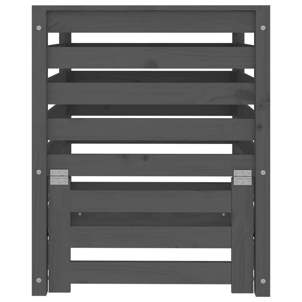 VIDAXL Composteur Gris 63,5x63,5x77,5 Cm Bois Massif De Pin 7 VIDAXL Composteur Gris 63,5x63,5x77,5 Cm Bois Massif De Pin – Image 5
