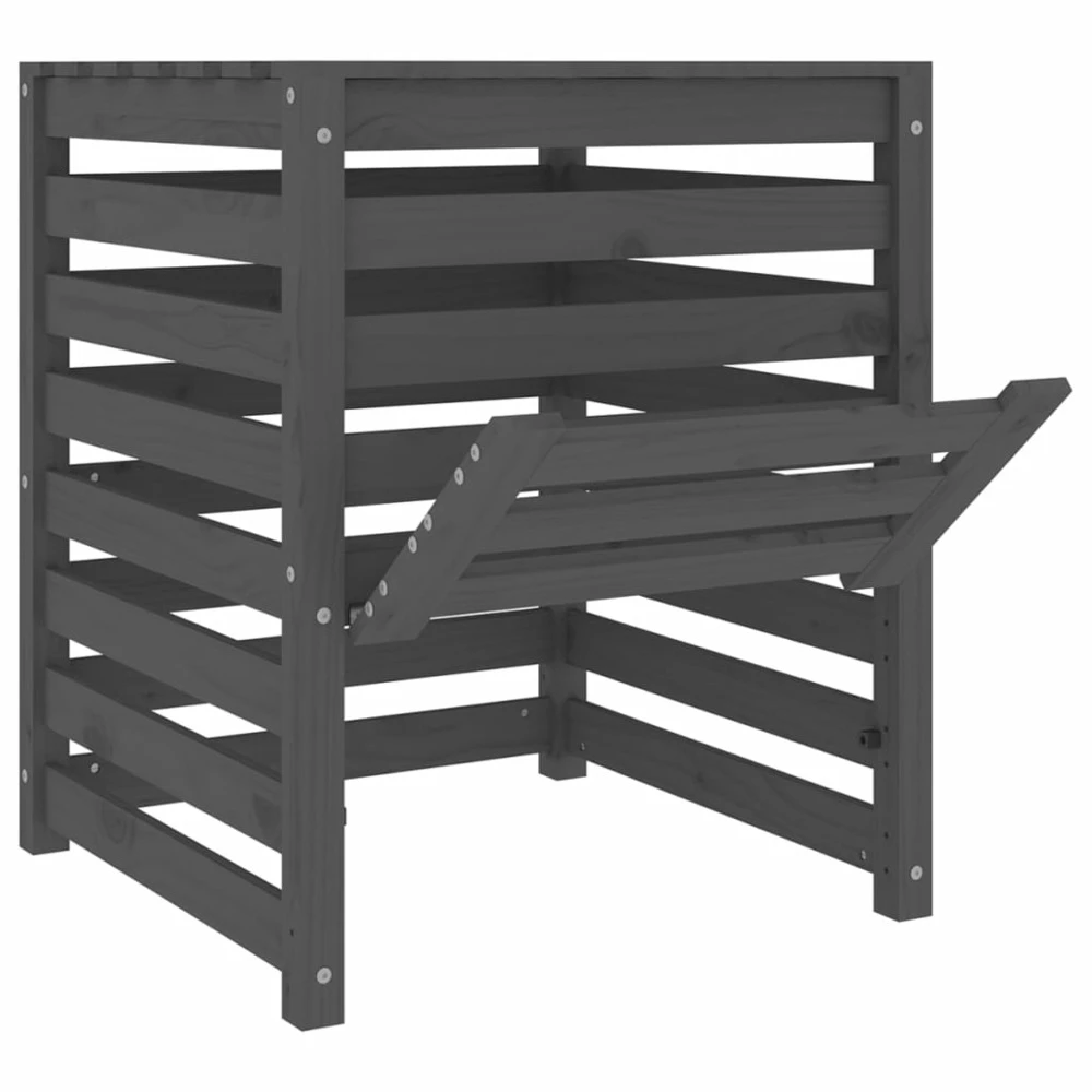 VIDAXL Composteur Gris 63,5x63,5x77,5 Cm Bois Massif De Pin 8 VIDAXL Composteur Gris 63,5x63,5x77,5 Cm Bois Massif De Pin – Image 6