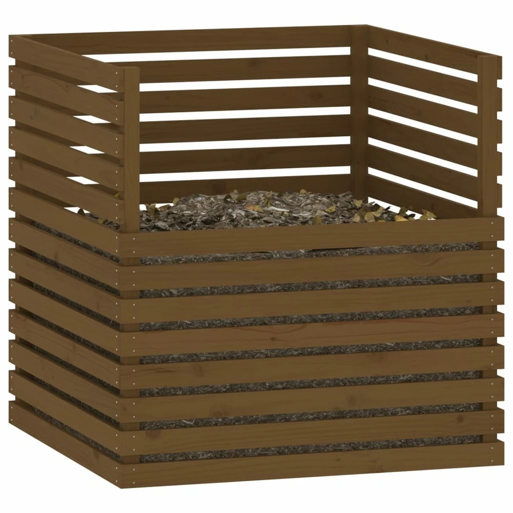 VIDAXL Composteur Marron Miel 100x100x102 Cm Bois Massif De Pin 5 VIDAXL Composteur Marron Miel 100x100x102 Cm Bois Massif De Pin – Image 4