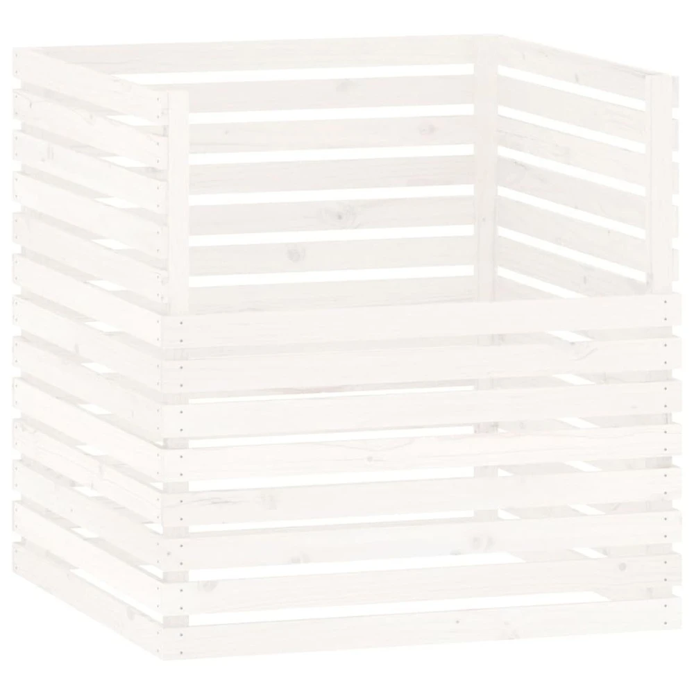 VIDAXL Composteur Blanc 100x100x102 Cm Bois Massif De Pin 3 VIDAXL Composteur Blanc 100x100x102 Cm Bois Massif De Pin