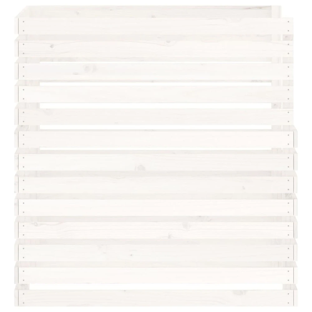 VIDAXL Composteur Blanc 100x100x102 Cm Bois Massif De Pin 8 VIDAXL Composteur Blanc 100x100x102 Cm Bois Massif De Pin – Image 6