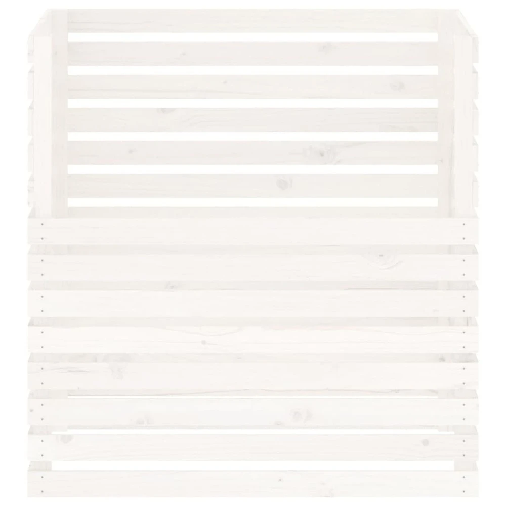 VIDAXL Composteur Blanc 100x100x102 Cm Bois Massif De Pin 7 VIDAXL Composteur Blanc 100x100x102 Cm Bois Massif De Pin – Image 5