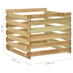 VIDAXL Composteur De Jardin à Lattes 100x100x80cm Bois De Pin Imprégné -Terre et Verdure 6499e3ca5b7674.86132172