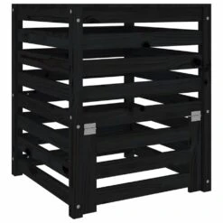 VIDAXL Composteur Noir 63,5x63,5x77,5 Cm Bois Massif De Pin