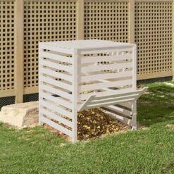 VIDAXL Composteur Blanc 82,5x82,5x99,5 Cm Bois Massif De Pin 11 VIDAXL Composteur Blanc 82,5x82,5x99,5 Cm Bois Massif De Pin -Terre et Verdure 6499e3cd725809.88874373