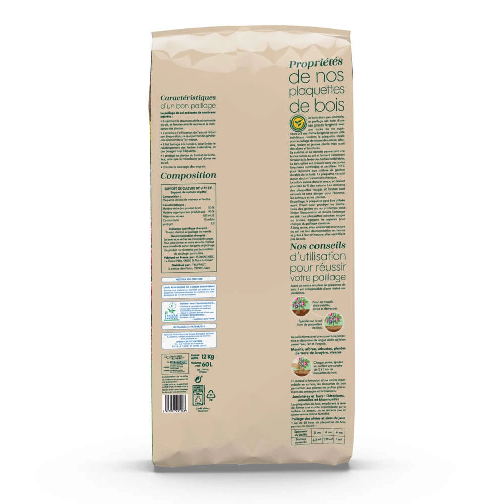 Paillage De Plaquettes De Bois Brunes - Sac De 60 Litres 4 Paillage De Plaquettes De Bois Brunes - Sac De 60 Litres – Image 2