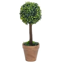 VIDAXL Plantes De Buis Artificiel 2 Pcs Avec Pots Boule Vert 56 Cm -Terre et Verdure b67dd0be05d228be
