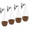 VIDAXL Supports De Panier Suspendu Avec Jardinières 4 Pcs Noir Acier 1 VIDAXL Supports De Panier Suspendu Avec Jardinières 4 Pcs Noir Acier -Terre et Verdure da702cf58075f1ab