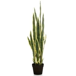 Emerald Plante Artificielle Sanseveria En Pot En Plastique 97 Cm -Terre et Verdure fade00477d332ed6